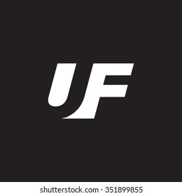 UF negative space letter logo black background