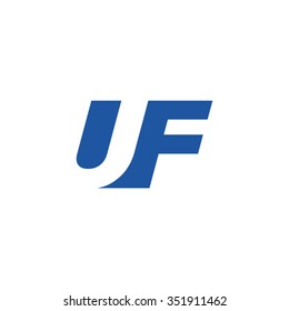 UF negative space letter logo blue