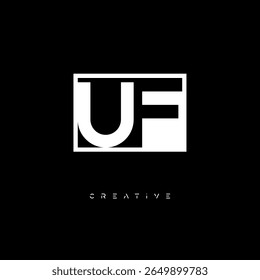 UF Negative Space Monogram – Minimalist Black and White Letter mark Logo for Creative Branding, Fashion Identity  Modern Design Concepts
