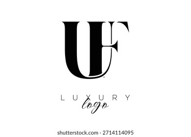 UF Serif Letter Monogram Typography Logo for Elegant Premium Branding Identity