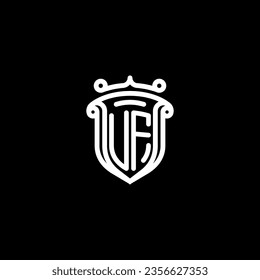 UF shield initial monogram with high quality professional design that will print well