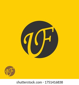 UF or U F letter alphabet logo design in vector format.