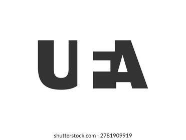 UFA logo design. Initial letter U F A bold font style for tech startups, consulting, corporate branding. Creative company name, headlines typography identity, trendy logotype. Vector illustration.
