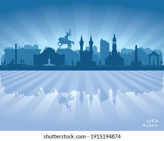 Ufa Russia city skyline vector silhouette illustration