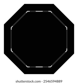 UFC fight ring top view isolated on white background. Vector