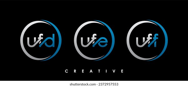 Vektorgrafik von UFD, UFE, UFF-Letter, Initial-Logo-Design-Vorlage