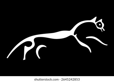 Uffington White Horse, prehistoric hill figure, 110 m long, formed from deep trenches filled with crushed white chalk, created some time between 1380 and 550 BC, during Bronze Age or early Iron Age.