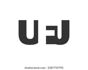 UFJ logo design. Initial letter U F J bold font style for tech startups, consulting, corporate branding. Creative company name, headlines typography identity, trendy logotype. Vector illustration.