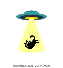 UFO abducting  cat. Aliens steals cats.