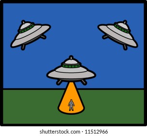 UFO Abducting Man