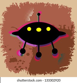 UFO abstract background, vector illustration