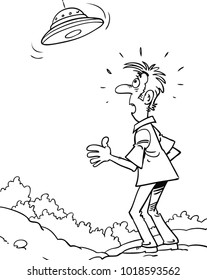 UFO or alien flying saucer illustration in vector format