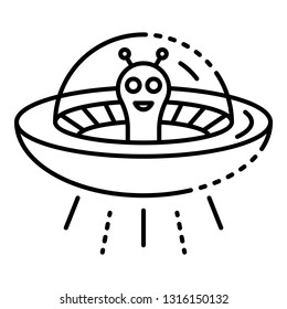 Ufo alien icon. Outline ufo alien vector icon for web design isolated on white background