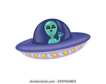 ufo alien illustration isolated design