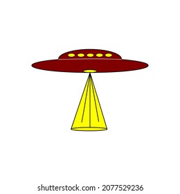 UFO Alien Illustration Template Vector, Creative Symbol, Icon Emblem