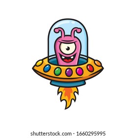 Ufo alien mascot character design