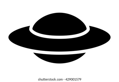 UFO alien saucer - unidentified flying object flat vector icon for apps and websites