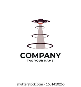 UFO Alien Ship Logo Simple