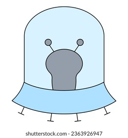 UFO and alien simple element flat vector collection illustration space cosmic astronaut theme spaceship
