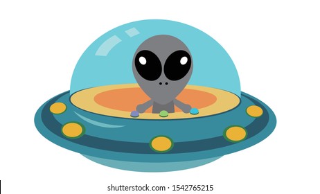 Ufo Alien Space Charactor Technology Cartoon