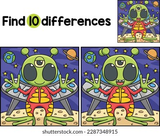 UFO Alien Space Find The Differences
