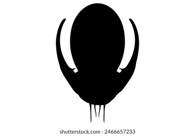 UFO alien spacecraft black vector Silhouette, simple alien ship symbol vector, space flying saucer.