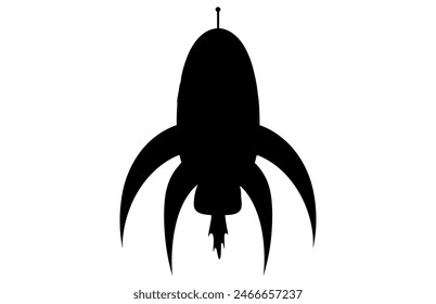 UFO alien spacecraft black vector Silhouette, simple alien ship symbol vector, space flying saucer.