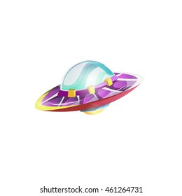 Ufo - Alien spaceship.  element for design games development