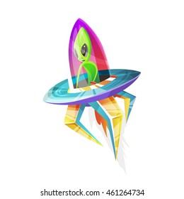 Ufo - Alien spaceship.  element for design games development