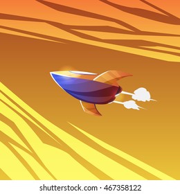 Ufo - Alien spaceship.  element for design games development. Flying Saucer, spacecrafts from alien invaders, futuristic shapes