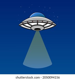 UFO. Alien spaceship illustration, Vector illustration eps.10