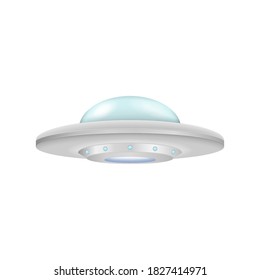 UFO - alien spaceship isolated on white background. Vector illustration. Eps 10.