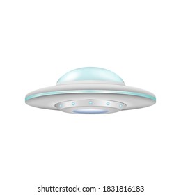 UFO - alien spaceship isolated on white background. Vector illustration. Eps 10.