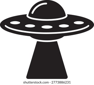 UFO alien spaceship silhouette icon