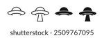 UFO. Alien spaceship. Alien spacecrafts. UFO vector icons.