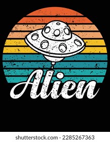 Ufo alien t shirt design