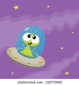 ufo. alien vector. flying saucer