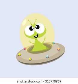 ufo. alien vector. flying saucer