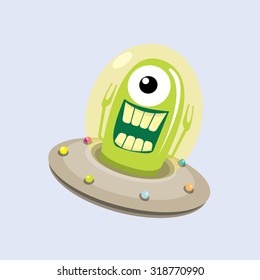 ufo. alien vector. flying saucer