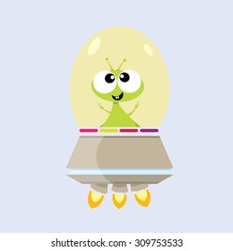 ufo. alien vector. flyong saucer
