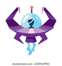 ufo alien vehicle isolated design