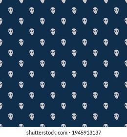 Ufo and aliens Seamless pattern. Cute Doodles space ships sketch. Hand drawn Cartoon Vector illustration.