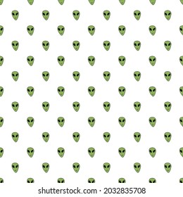 Ufo and aliens Seamless pattern. Cute Doodles space ships sketch. Hand drawn Cartoon Vector illustration.