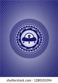 ufo with aline inside icon with denim texture