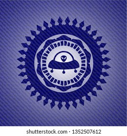 ufo with aline inside icon with denim texture