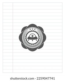 Fötus mit Aline im Inneren Symbol in Bleistift gezeichnet. Vektorgrafik. Detaillierte Angaben. 