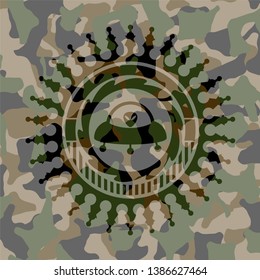 ufo with aline inside icon on camo pattern