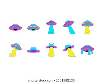 Ufo Art Design Element Set