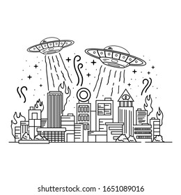 ufo assault monoline design vector