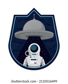 UFO and astronaut space icon